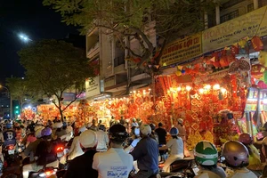  Phố Hải Thượng Lãn Ông rực rỡ sắc đỏ đón Tết