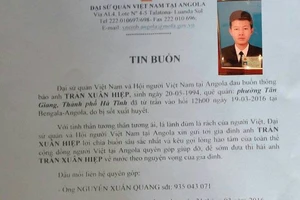 Thêm hai lao động người Việt tử vong ở Angola