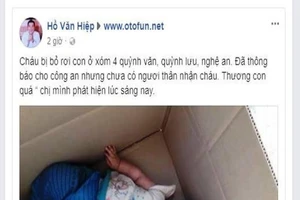 Bác thông tin trẻ em bị bỏ trong hộp giấy rồi bỏ rơi 