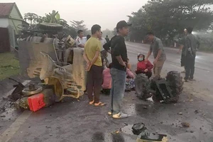 Hiện trường vụ tai nạn. Ảnh: CTV