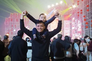 Người dân náo nức đến TP Vinh xem bắn pháo hoa đón năm mới