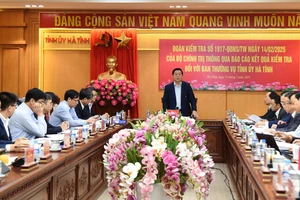 Đoàn Kiểm tra của Bộ Chính trị, Ban Bí thư làm việc tại Nghệ An, Hà Tĩnh 