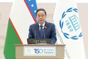 Chủ tịch Quốc hội Trần Thanh Mẫn phát biểu tại Phiên toàn thể cấp cao Đại hội đồng IPU-150 