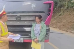 'Nữ TikToker' dừng xe tải giữa đường bị CSGT phạt