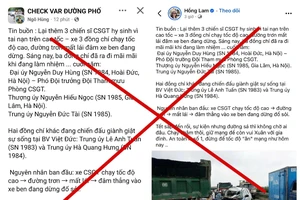 Công an TP Hà Nội bác thông tin 'thêm 3 chiến sĩ CSGT hy sinh trên cao tốc'