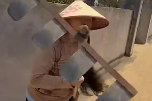 Công an xác minh clip người phụ nữ dùng cào phơi lúa ngăn xe tải
