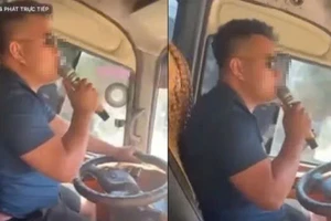 Xử phạt tài xế xe khách vừa lái xe vừa hát karaoke