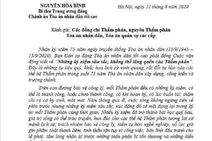 Chánh án Nguyễn Hòa Bình phát động thẩm phán viết về kỷ niệm