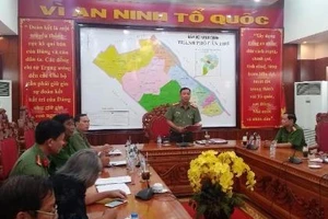 Quang cảnh buổi họp báo thông tin vụ Vũ Thị Hồng Yến tham ô tài sản