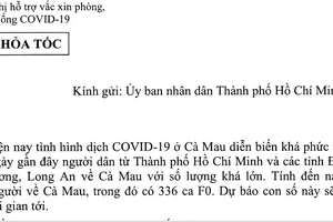 Cà Mau đề nghị TP.HCM hỗ trợ 200.000 liều vắc xin AstraZenneca hoặc Pfizer