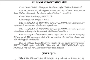 Cà Mau thu hồi đất của dự án nhà máy điện rác Plasma