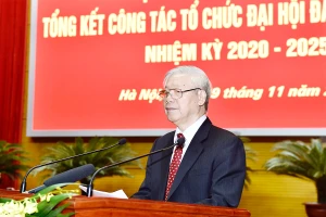 Tổng bí thư, Chủ tịch nước Nguyễn Phú Trọng phát biểu tại hội nghị. Ảnh: VGP