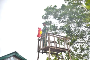 Chốt 592 đóng tại thôn Ka Tiêng, xã Hướng Việt, huyện Hướng Hóa. Ảnh: NGUYỄN DO