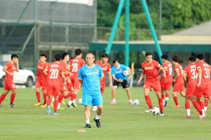 Thầy Park băn khoăn tìm phương án giữ phong độ cho học trò trong quãng nghỉ, chỉ tập chay không thi đấu. Ảnh: VFF 