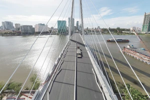 Các công trình xây dựng đô thị sẽ được Đội Quản lý trật tự xây dựng kiểm tra, giám sát. Trong ảnh: Công trình xây dựng cầu Thủ Thiêm 2. Ảnh: NGUYỆT NHI