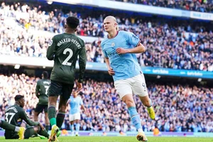 “Cỗ máy hủy diệt” Haaland lại ghi bàn cho Man. City. Ảnh: GETTY IMAGES