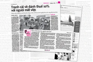 Những bài viết được Pháp Luật TP.HCM đăng tải liên quan đến việc thu thuế thu nhập cá nhân đối với khoản trợ cấp của công nhân Công ty PouYuen bị mất việc.