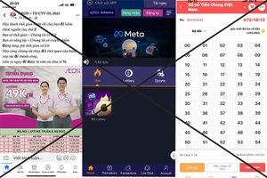 Fanpage giả mạo hệ thống bán lẻ Aeon Mall tuyển dụng việc làm lương cao và sau khi nhấp vào đường link đăng ký tài khoản, giao diện hiện ra trang đánh cược online. Ảnh: QUỐC HƯƠNG