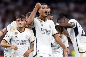 Bellingham với cú đúp vào lưới Barcelona. Ảnh: GETTY IMAGES