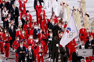 Tại Olympic Tokyo, các VĐV Nga tham dự dưới màu cờ trung lập với biểu tượng Olympic. Ảnh: GETTY IMAGES