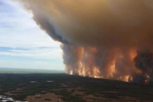 Ảnh chụp đám cháy từ trên cao. Ảnh: GLOBAL NEWS