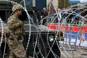 Binh sĩ hòa bình của Tổ chức Hiệp ước Bắc Đại Tây Dương (NATO) tại Kosovo. Ảnh: REUTERS