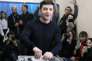 Ứng viên tổng thống Ukraine Zelenskiy. Ảnh: EPA