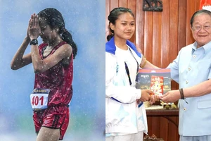 Cô gái Campuchia khóc ròng dưới cơn mưa đã nổi tiếng