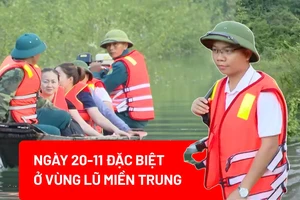 thầy cô, ngập lụt, trường học