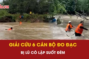giải cứu, 6 cán bộ đo đạc, bị lũ cô lập