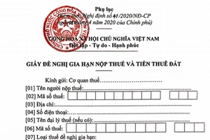 Gia hạn thuế, tiền thuê đất: Đã có 14.500 giấy đề nghị 