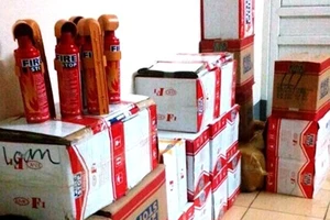 Thu giữ hơn 300 bình cứu hỏa mini nhập lậu từ Trung Quốc 