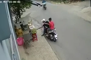 Thanh niên đi xe SH trộm sầu riêng