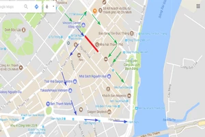 Đường Đồng Khởi cấm tất cả các phương tiện giao thông