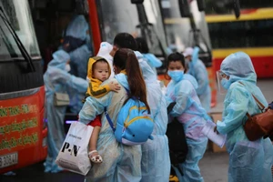 Quảng Ngãi đón 135 thai phụ, trẻ em về quê bằng ô tô