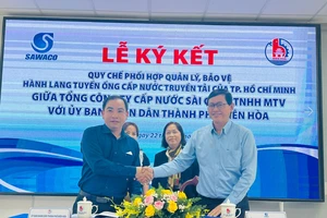 SAWACO và TP Biên Hoà ký kết quy chế phối hợp bảo vệ hành lang tuyến ống