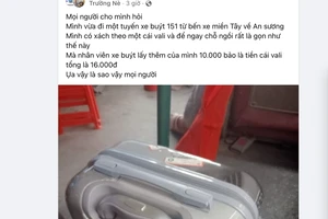 Đi xe buýt kèm vali bị thu thêm 10.000 đồng