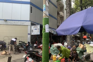 Cột điện phủ xanh vẫn bị dán bậy: Quận 5 sẽ tăng cường kiểm tra, xử lý