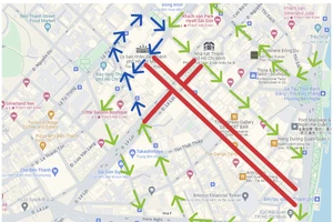 Điều chỉnh giao thông trên đường Lê Lợi, Nguyễn Huệ, quận 1