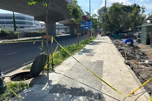 TP.HCM: Vỉa hè đường nối Trần Quốc Hoàn sụt lún, nguyên nhân do đâu?
