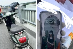 Nam thanh niên bỏ xe máy trên cầu, nhảy xuống sông Hồng