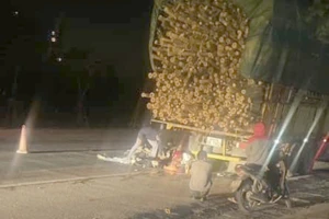 Tông vào đuôi xe tải dừng bên đường, 2 người đi xe máy tử vong