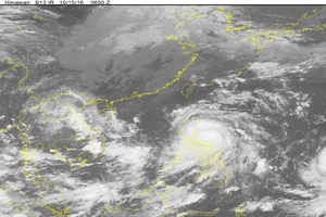 Bão Sarika giật cấp 17 tiến sát biển Đông