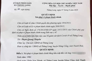 Thanh Hóa: Đang cách ly vẫn bỏ đi chơi, bị phạt 2 triệu đồng