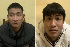 Lê Đình Bình và Trương Công Hùng bị tạm giữ để điều tra về hành vi cướp giật tài sản. Ảnh: CA