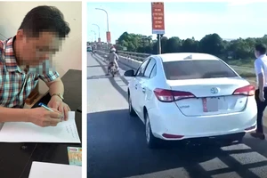 Một người bị phạt 13,5 triệu đồng,bị tạm giữ ô tô vì đỗ xe trên cầu xả rác xuống sông 