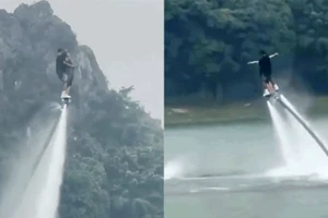 Tạm dừng hoạt động trải nghiệm flyboard ở Ninh Bình sau sự cố hai người gặp nạn