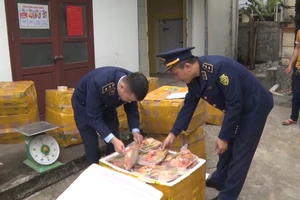 Xe đông lạnh chở hơn 6 tấn gà ủ muối, giò heo rút xương bốc mùi hôi thối