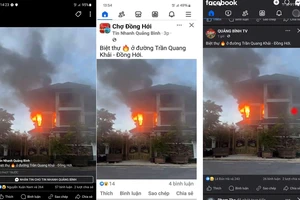 Thực hư vụ cháy biệt thự lan truyền trên Facebook ở Quảng Bình