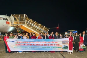 Sân bay Đồng Hới đón chuyến bay quốc tế đầu tiên